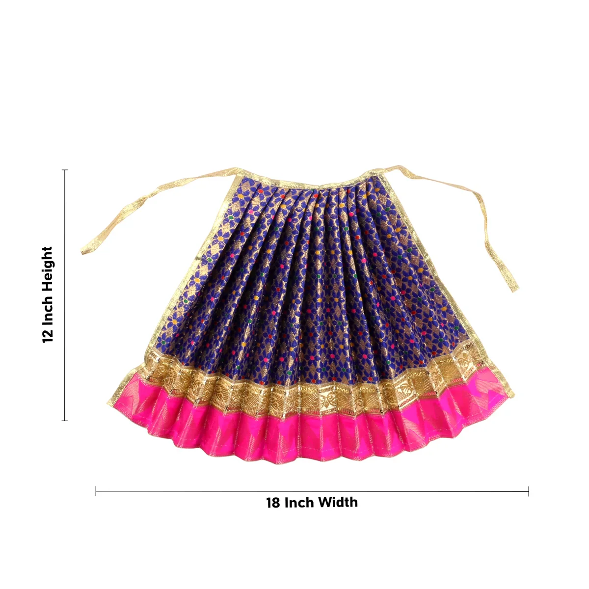 Amman Pavadai - 12 x 18 Inches | Jari Border Lehenga Patka/ Amman Dress for Deity - Image 14
