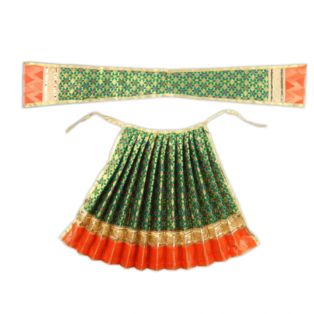 Amman Pavadai - 12 x 18 Inches | Jari Border Lehenga Patka/ Amman Dress for Deity - Image 3