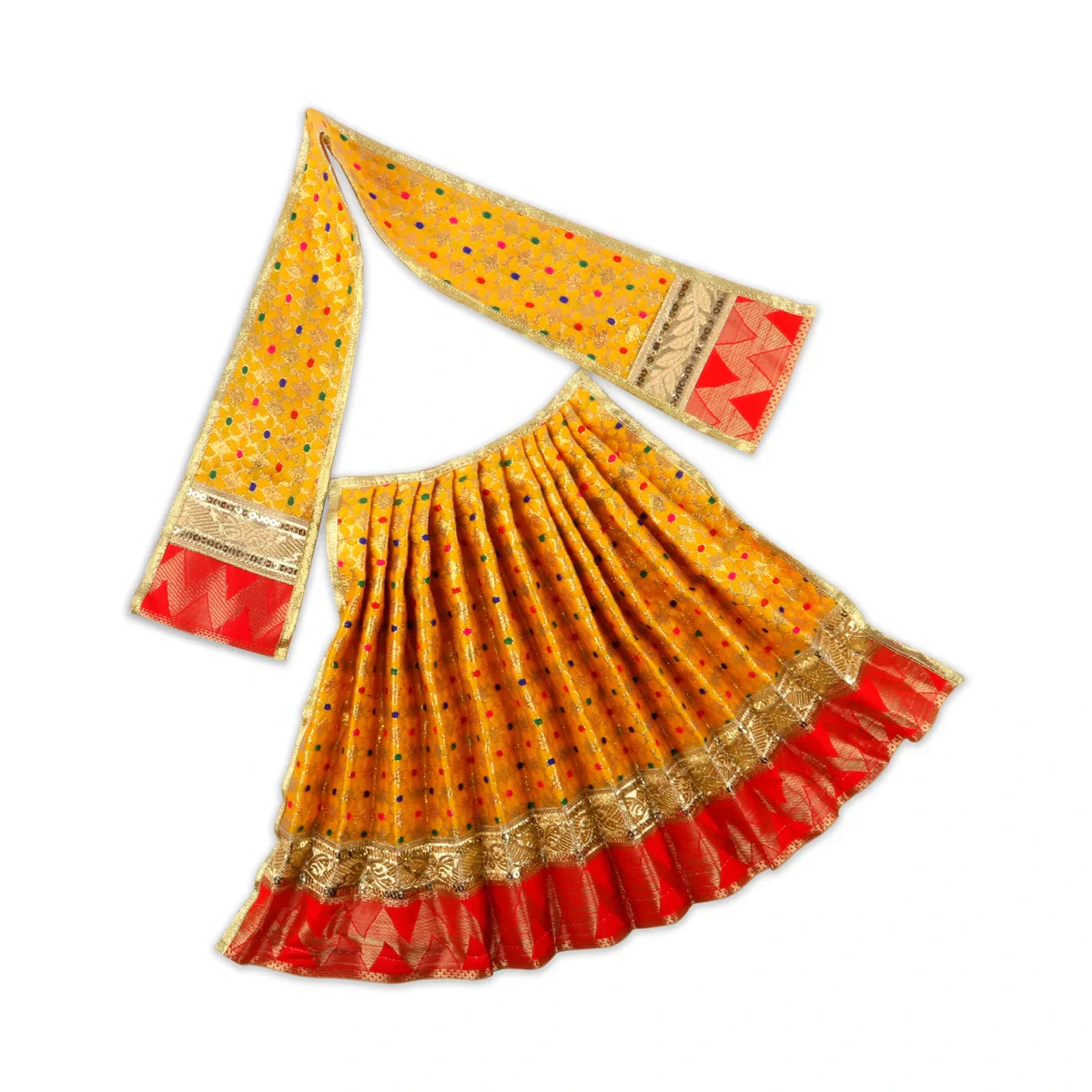 Amman Pavadai - 12 x 18 Inches | Jari Border Lehenga Patka/ Amman Dress for Deity - Image 4