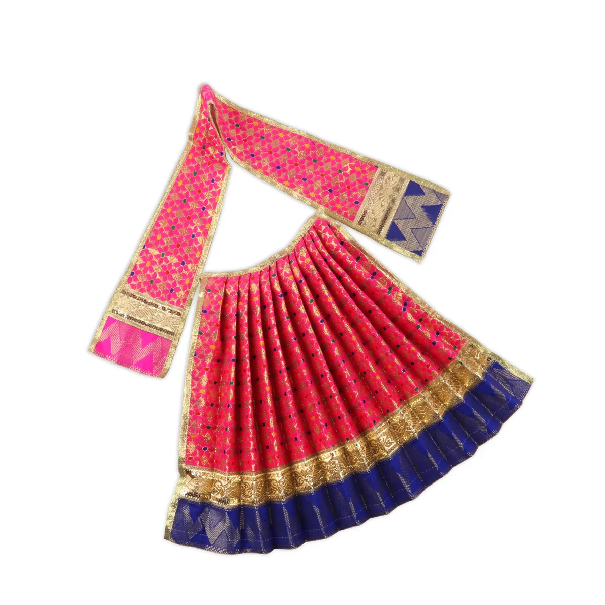 Amman Pavadai - 12 x 18 Inches | Jari Border Lehenga Patka/ Amman Dress for Deity - Image 5