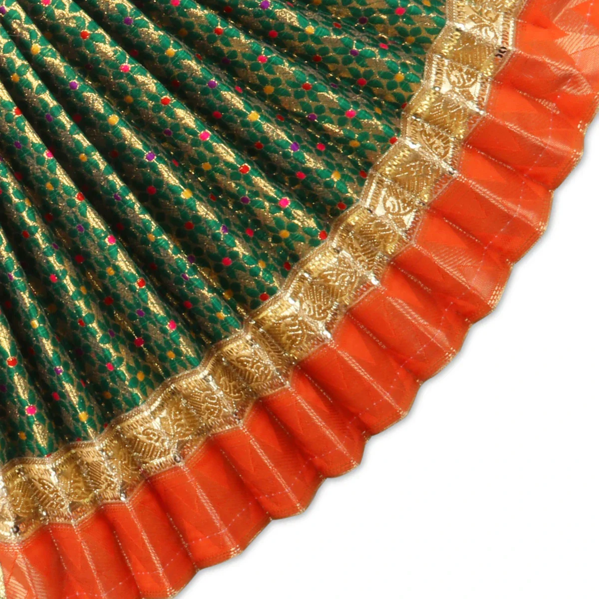 Amman Pavadai - 12 x 18 Inches | Jari Border Lehenga Patka/ Amman Dress for Deity - Image 8