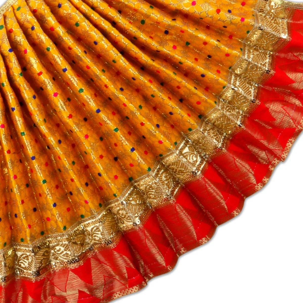 Amman Pavadai - 12 x 18 Inches | Jari Border Lehenga Patka/ Amman Dress for Deity - Image 9