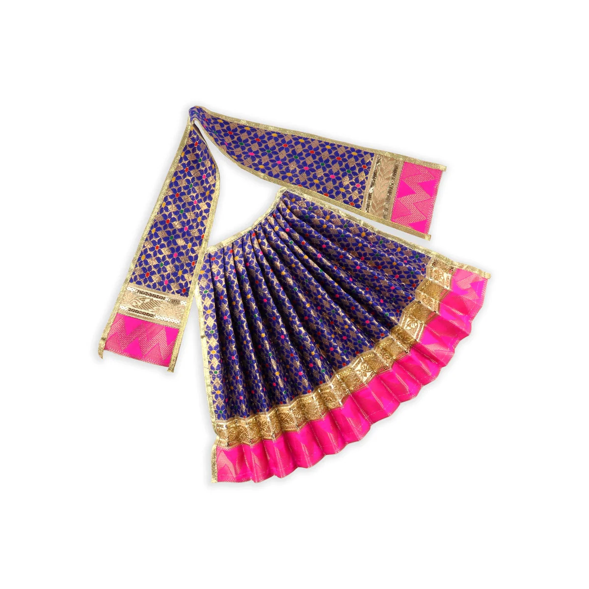 Amman Pavadai - 15 Inches | Jari Border Lehenga Patka/ Devi Dress for Deity