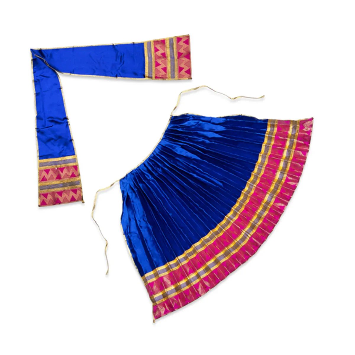 Amman Pavadai - 24 Inches | Jari Border Lehenga Patka/ Devi Dress for Deity - Image 10