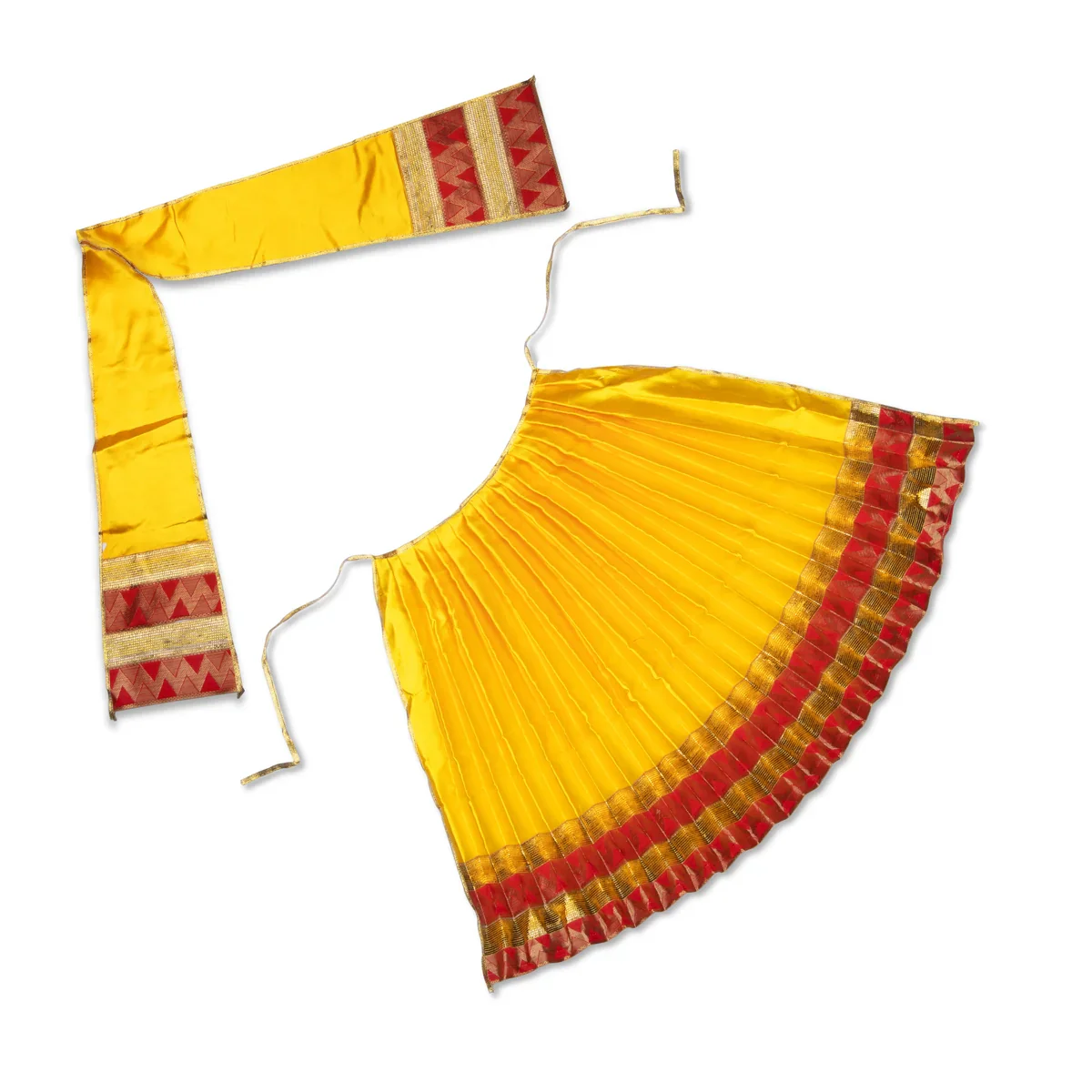 Amman Pavadai - 24 Inches | Jari Border Lehenga Patka/ Devi Dress for Deity - Image 11