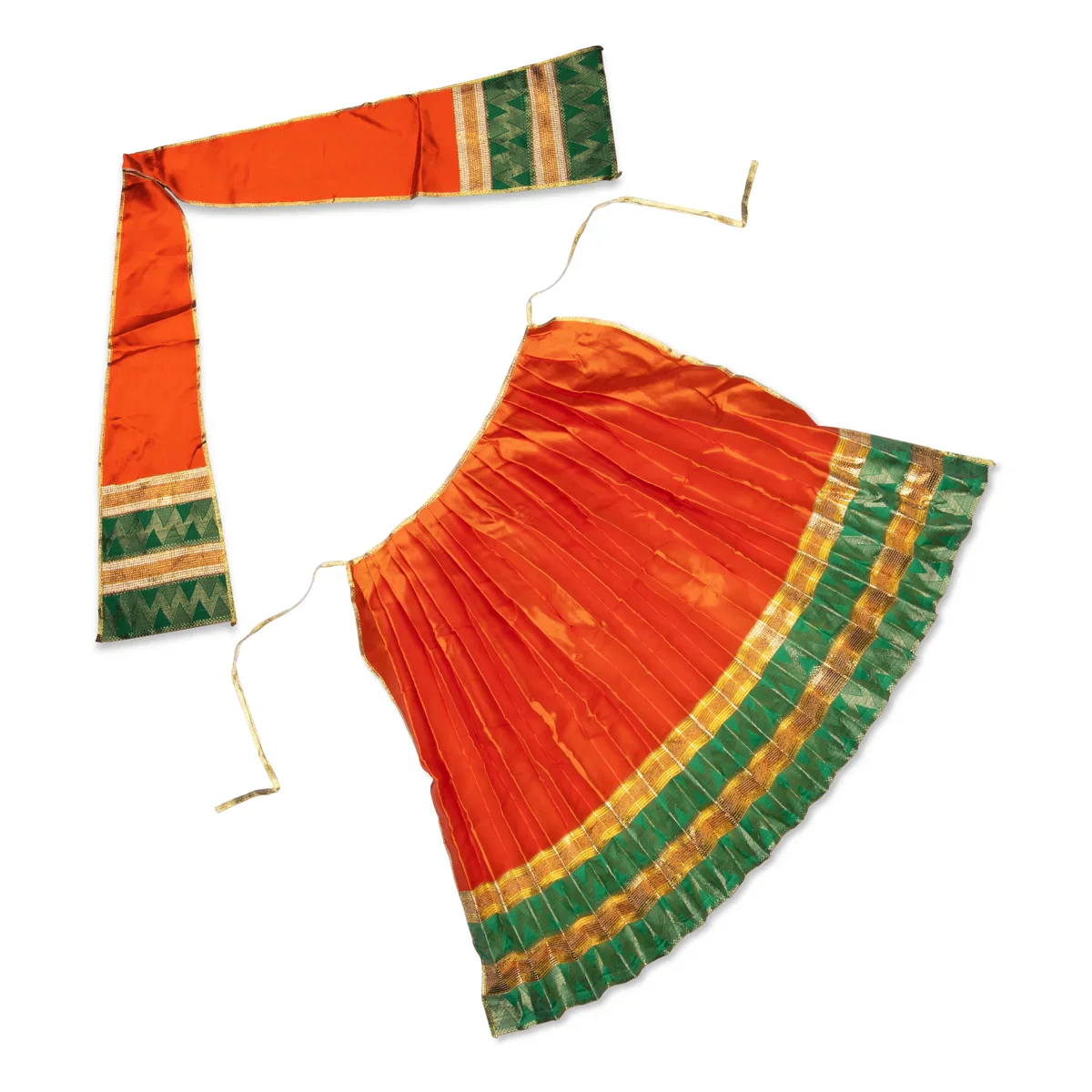 Amman Pavadai - 24 Inches | Jari Border Lehenga Patka/ Devi Dress for Deity - Image 12