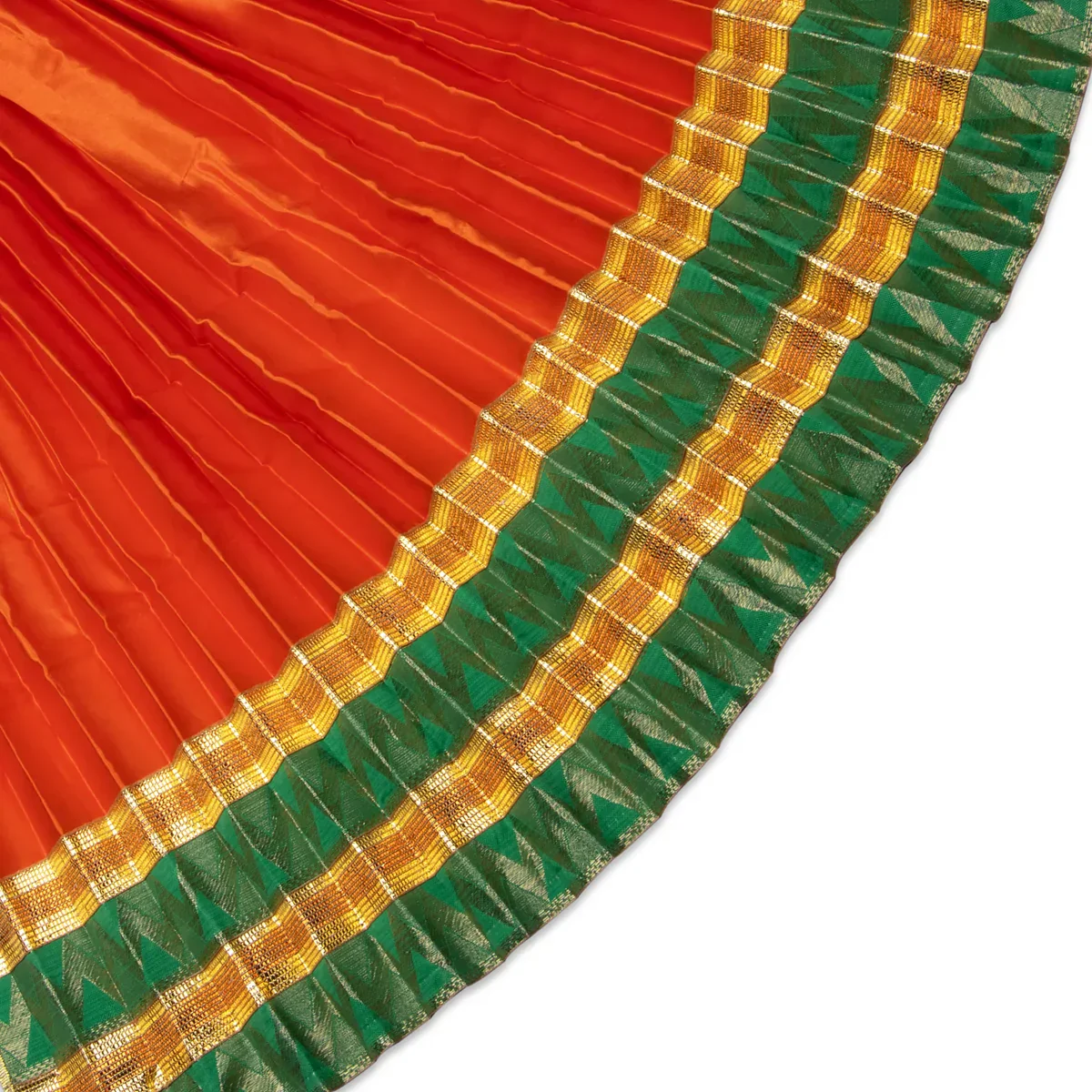 Amman Pavadai - 24 Inches | Jari Border Lehenga Patka/ Devi Dress for Deity - Image 13
