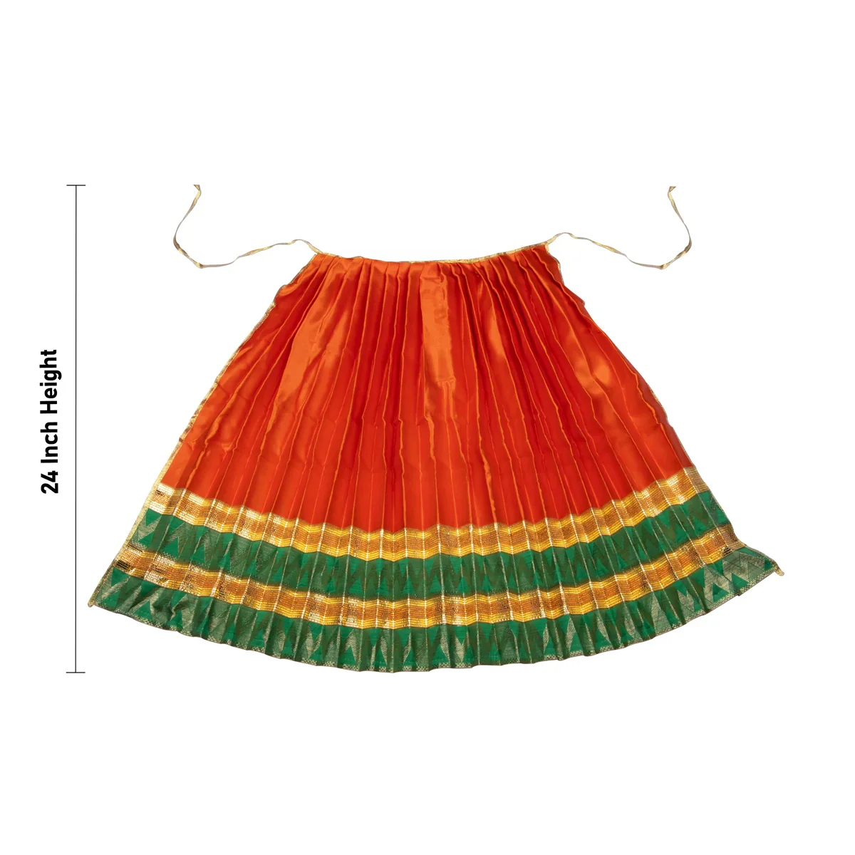 Amman Pavadai - 24 Inches | Jari Border Lehenga Patka/ Devi Dress for Deity - Image 19