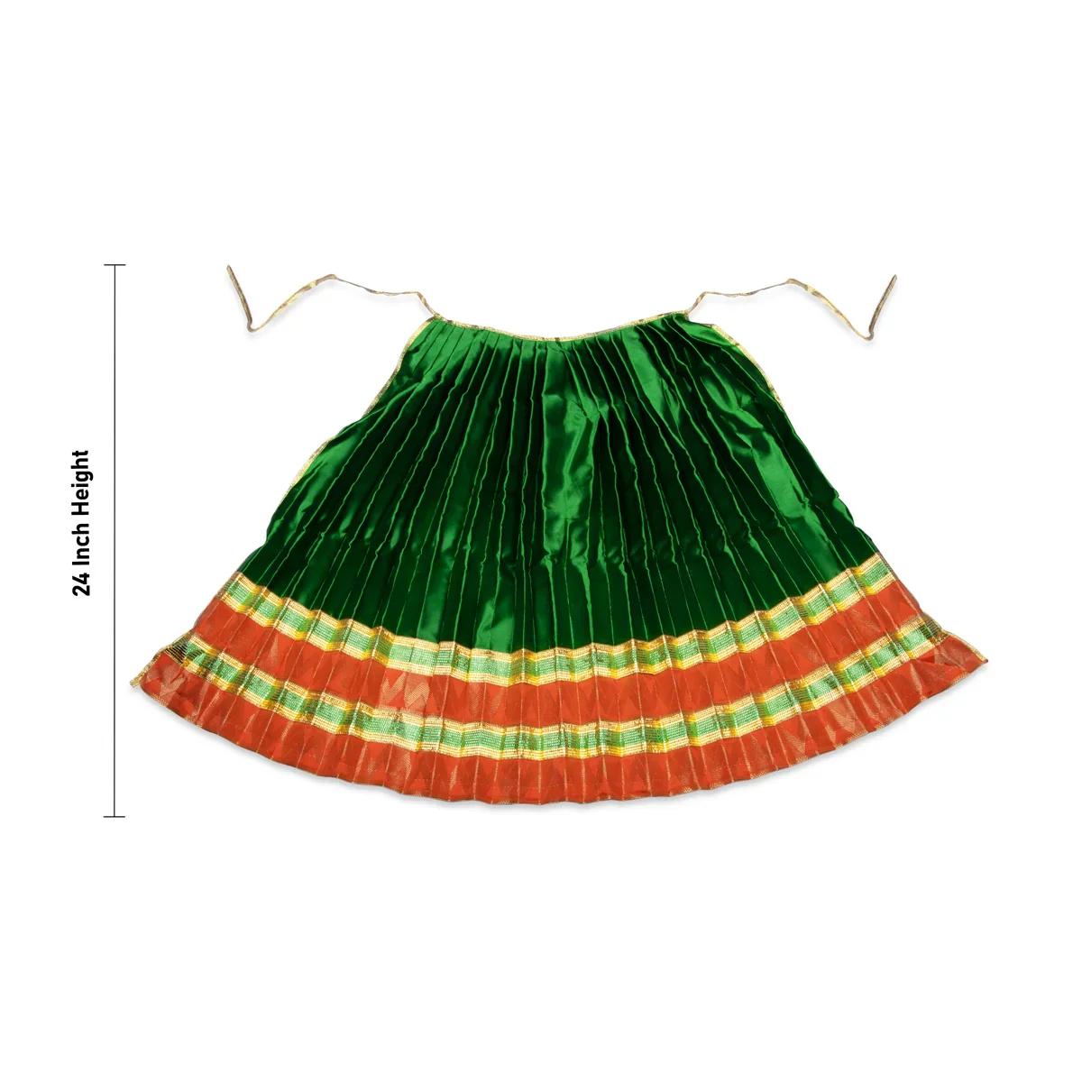Amman Pavadai - 24 Inches | Jari Border Lehenga Patka/ Devi Dress for Deity - Image 20
