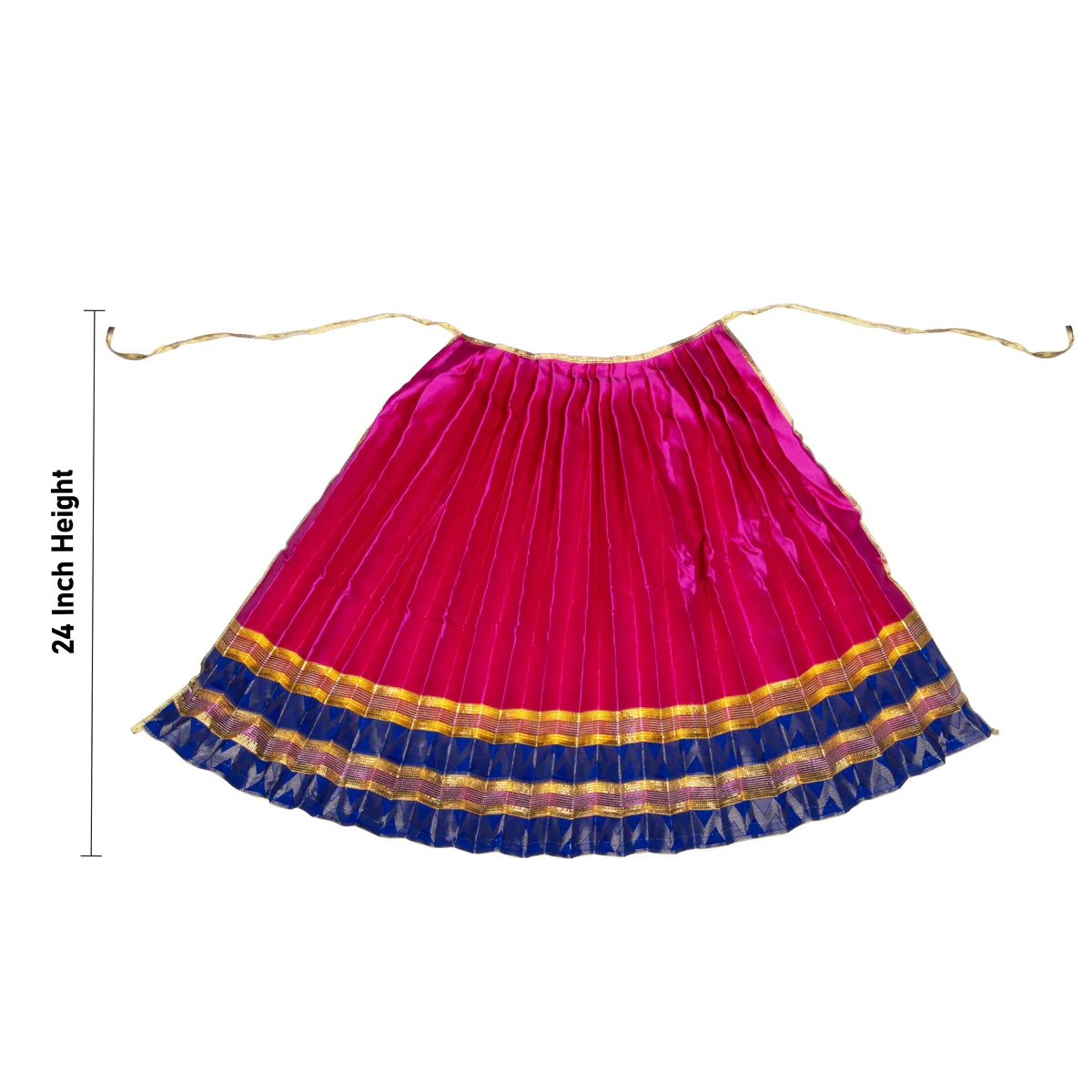 Amman Pavadai - 24 Inches | Jari Border Lehenga Patka/ Devi Dress for Deity - Image 21