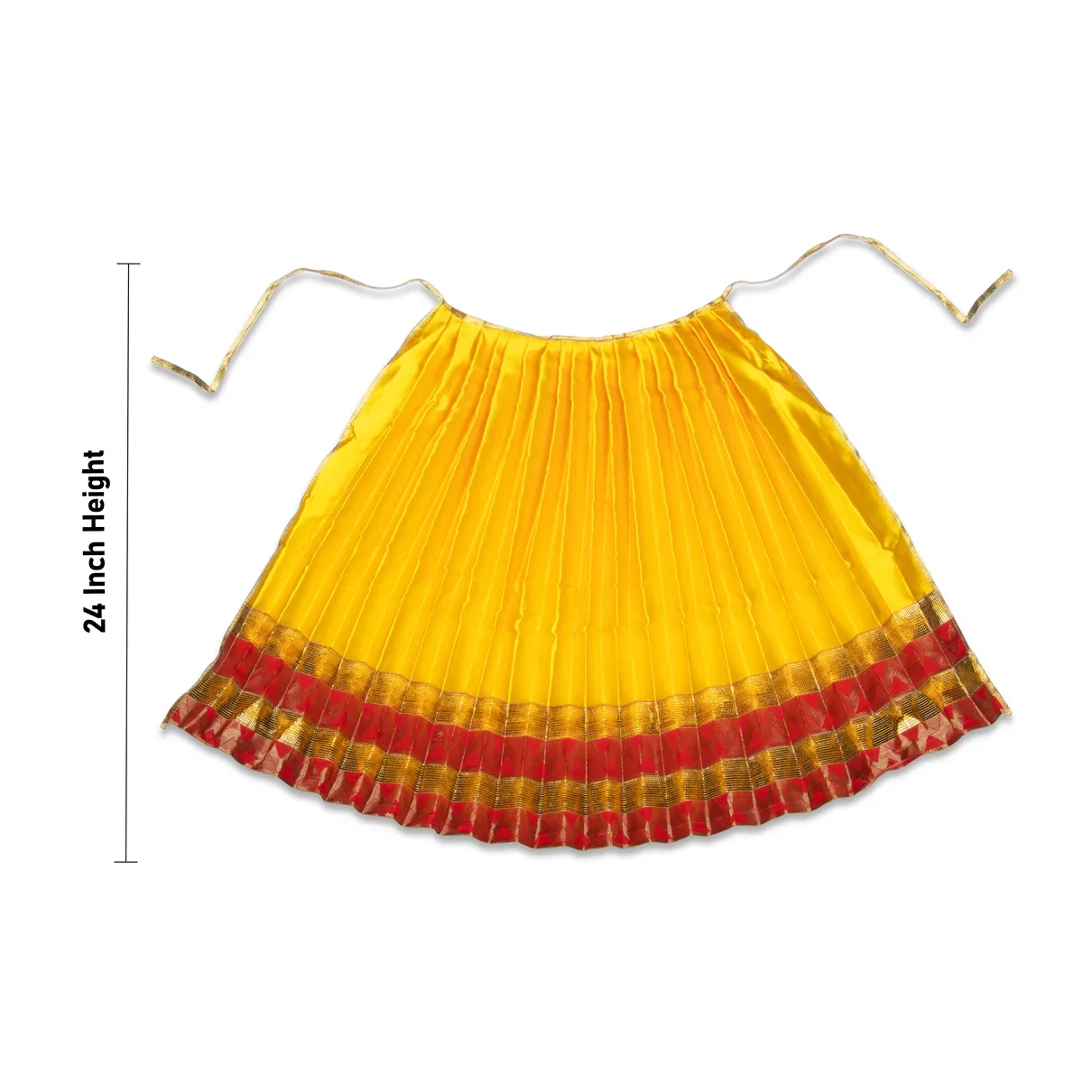 Amman Pavadai - 24 Inches | Jari Border Lehenga Patka/ Devi Dress for Deity - Image 22