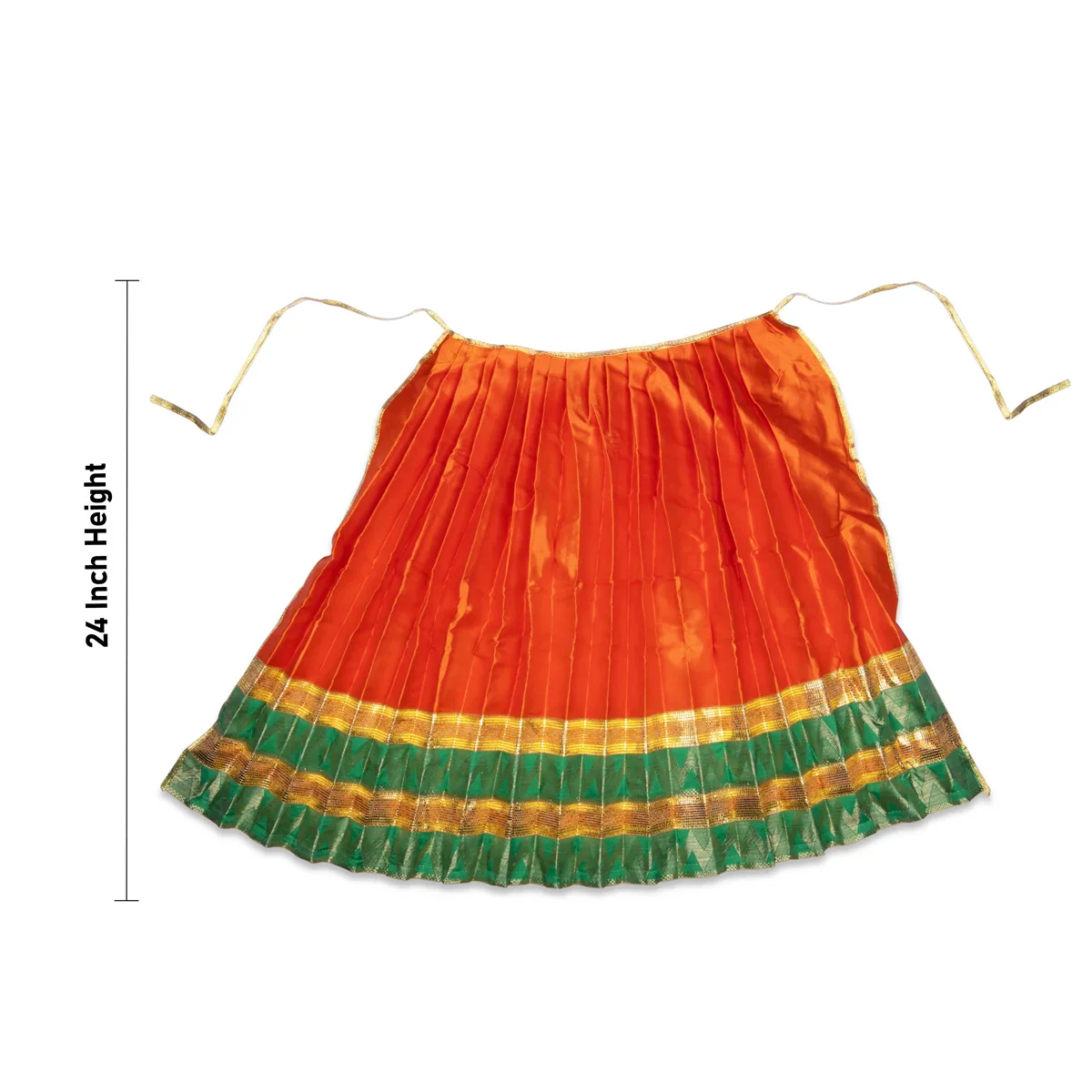 Amman Pavadai - 24 Inches | Jari Border Lehenga Patka/ Devi Dress for Deity - Image 23