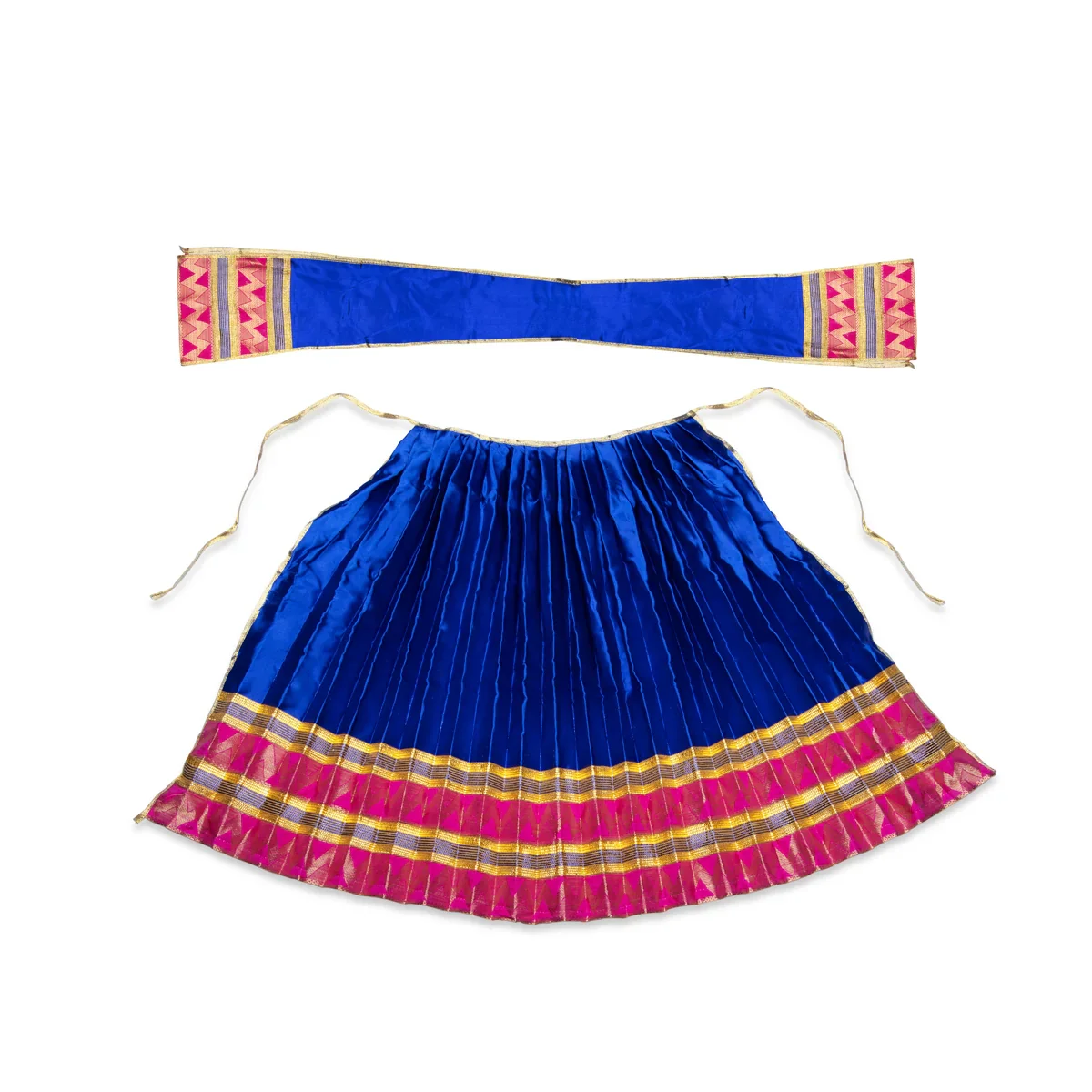 Amman Pavadai - 24 Inches | Jari Border Lehenga Patka/ Devi Dress for Deity - Image 4
