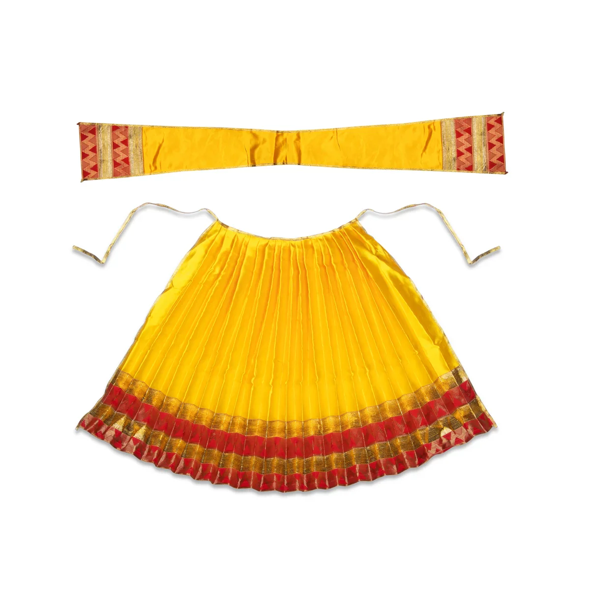 Amman Pavadai - 24 Inches | Jari Border Lehenga Patka/ Devi Dress for Deity - Image 5