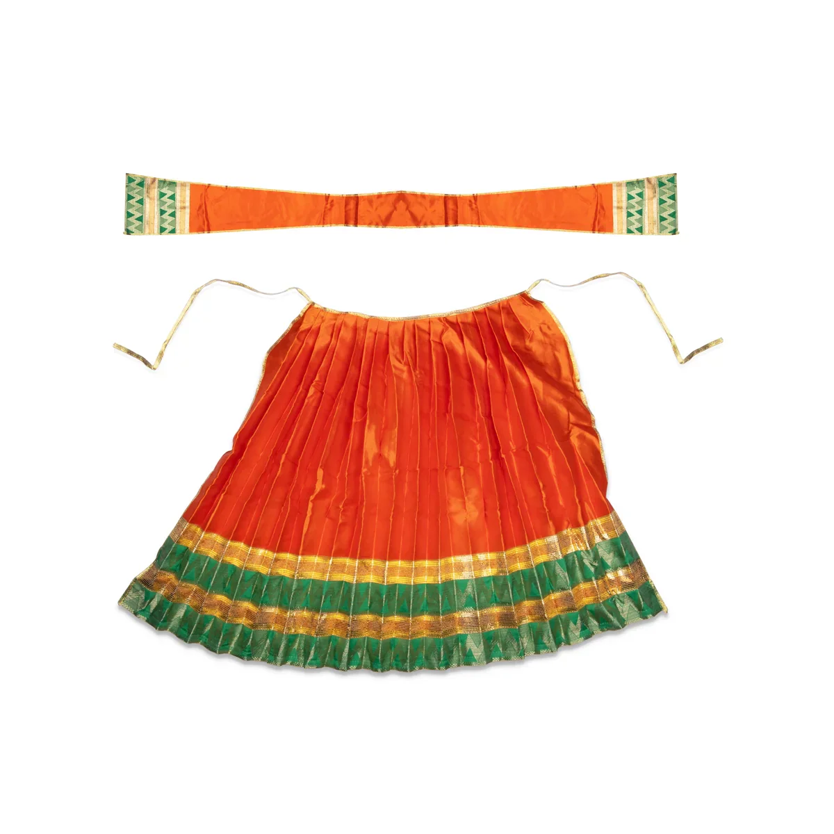 Amman Pavadai - 24 Inches | Jari Border Lehenga Patka/ Devi Dress for Deity - Image 6