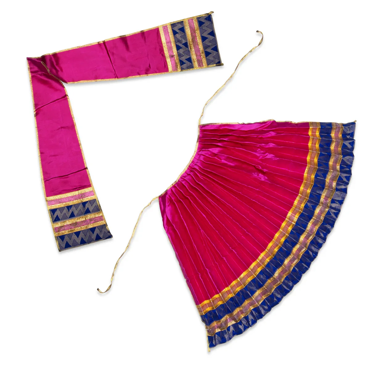 Amman Pavadai - 24 Inches | Jari Border Lehenga Patka/ Devi Dress for Deity - Image 7