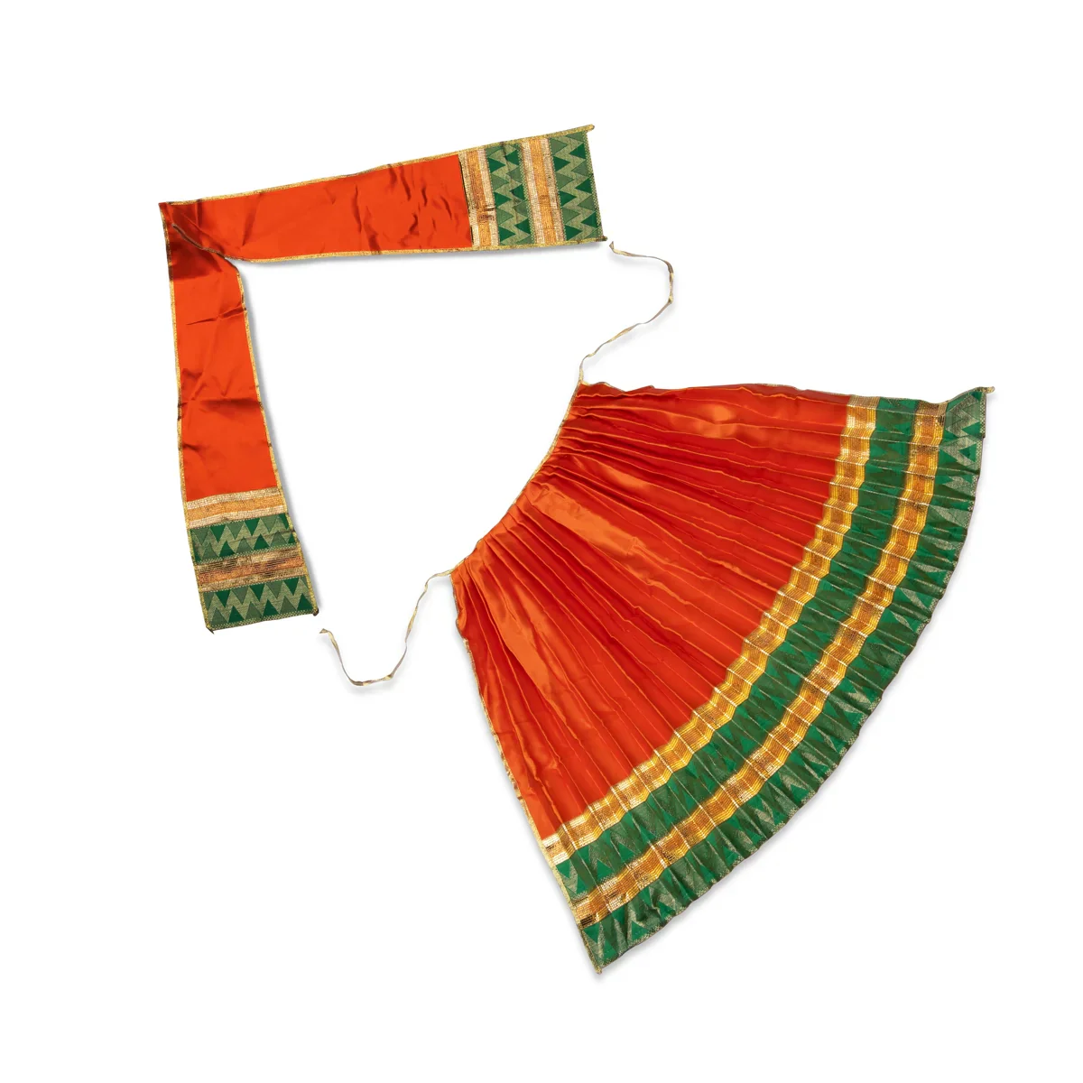 Amman Pavadai - 24 Inches | Jari Border Lehenga Patka/ Devi Dress for Deity - Image 8