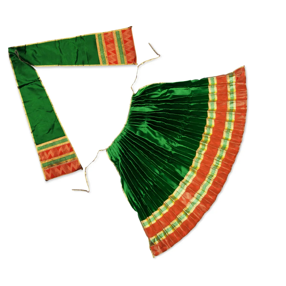 Amman Pavadai - 24 Inches | Jari Border Lehenga Patka/ Devi Dress for Deity - Image 9