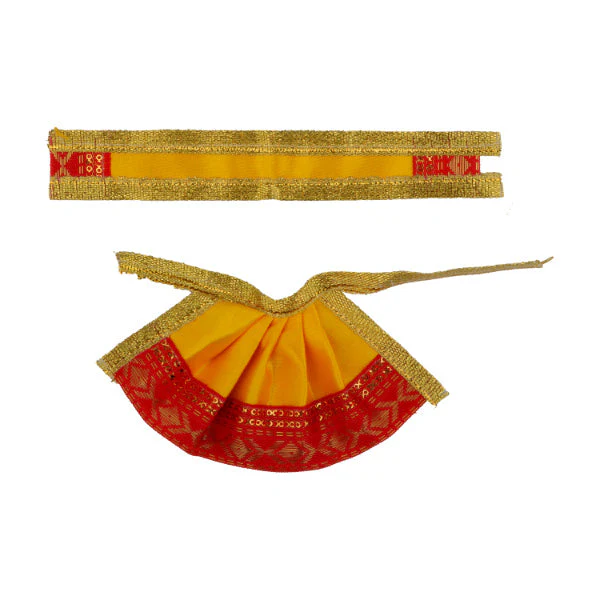 Devi Dress - 2 Inches | Satin Material/ Amman Pavadai/ Mata Dress for Deity/ Assorted Colour and Design - Image 3