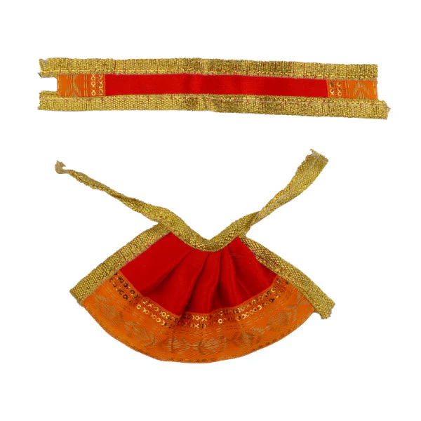 Devi Dress - 2 Inches | Satin Material/ Amman Pavadai/ Mata Dress for Deity/ Assorted Colour and Design - Image 4