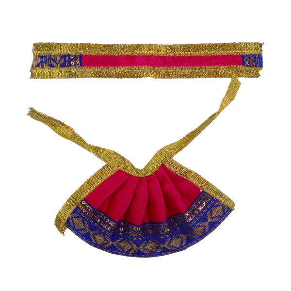 Devi Dress - 2 Inches | Satin Material/ Amman Pavadai/ Mata Dress for Deity/ Assorted Colour and Design - Image 5