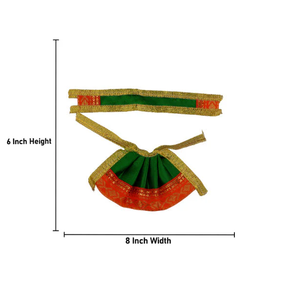 Devi Dress - 2 Inches | Satin Material/ Amman Pavadai/ Mata Dress for Deity/ Assorted Colour and Design - Image 6