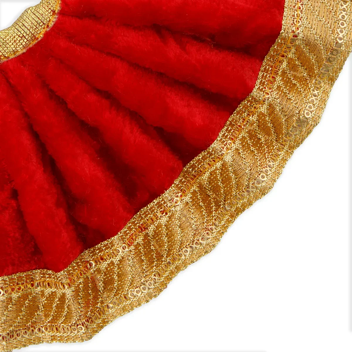 Amman Pavadai - 3 x 6 Inches | Velvet with Jari Border Lehenga Patka/ Mata Dress for Deity - Image 4