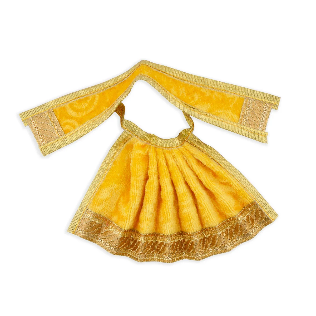 Amman Pavadai - 3 x 6 Inches | Velvet with Jari Border Lehenga Patka/ Mata Dress for Deity - Image 5