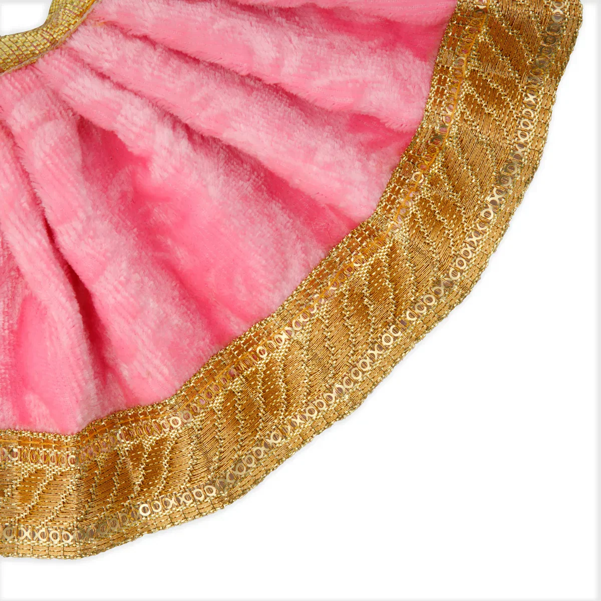 Amman Pavadai - 3 x 6 Inches | Velvet with Jari Border Lehenga Patka/ Mata Dress for Deity - Image 8