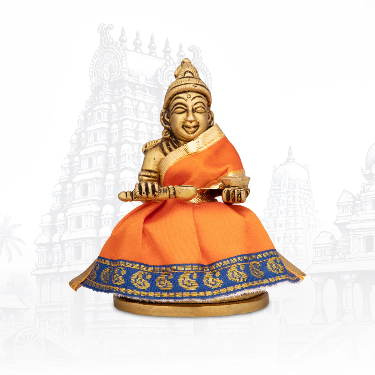 Amman Pavadai - 3 x 6 Inches | Satin Devi Vastra/ Mata Dress/ Jari Border Mata Poshak for Deity/Assorted Colour - Image 2