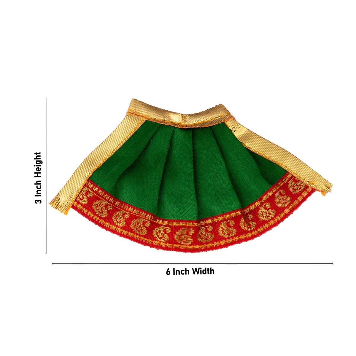 Amman Pavadai - 3 x 6 Inches | Satin Devi Vastra/ Mata Dress/ Jari Border Mata Poshak for Deity/Assorted Colour - Image 6