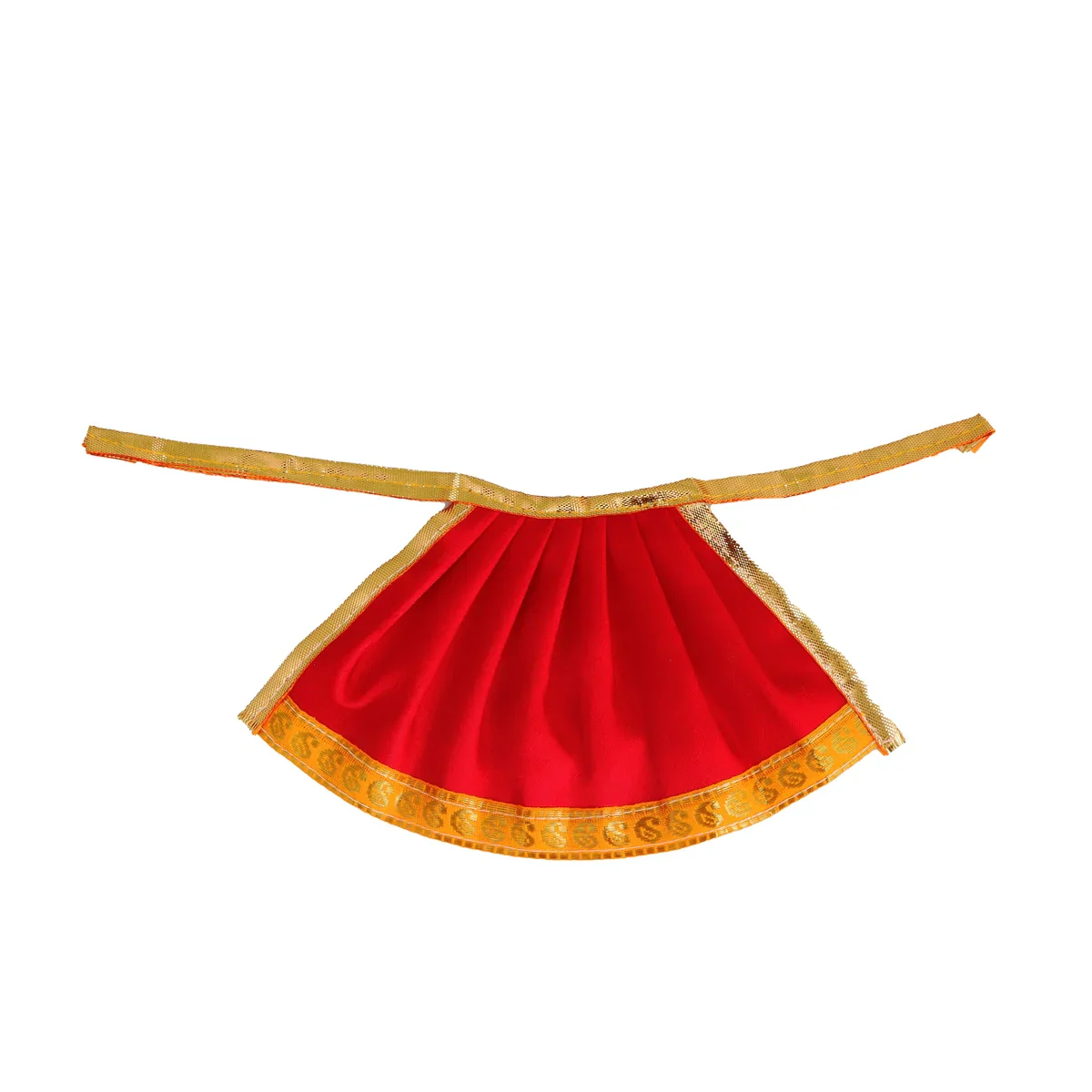 Amman Pavadai - 4 Inches | Satin Apoorva with Jari Border Devi Dress/ Amman Dress for Deity/ Assorted Colour - Image 3