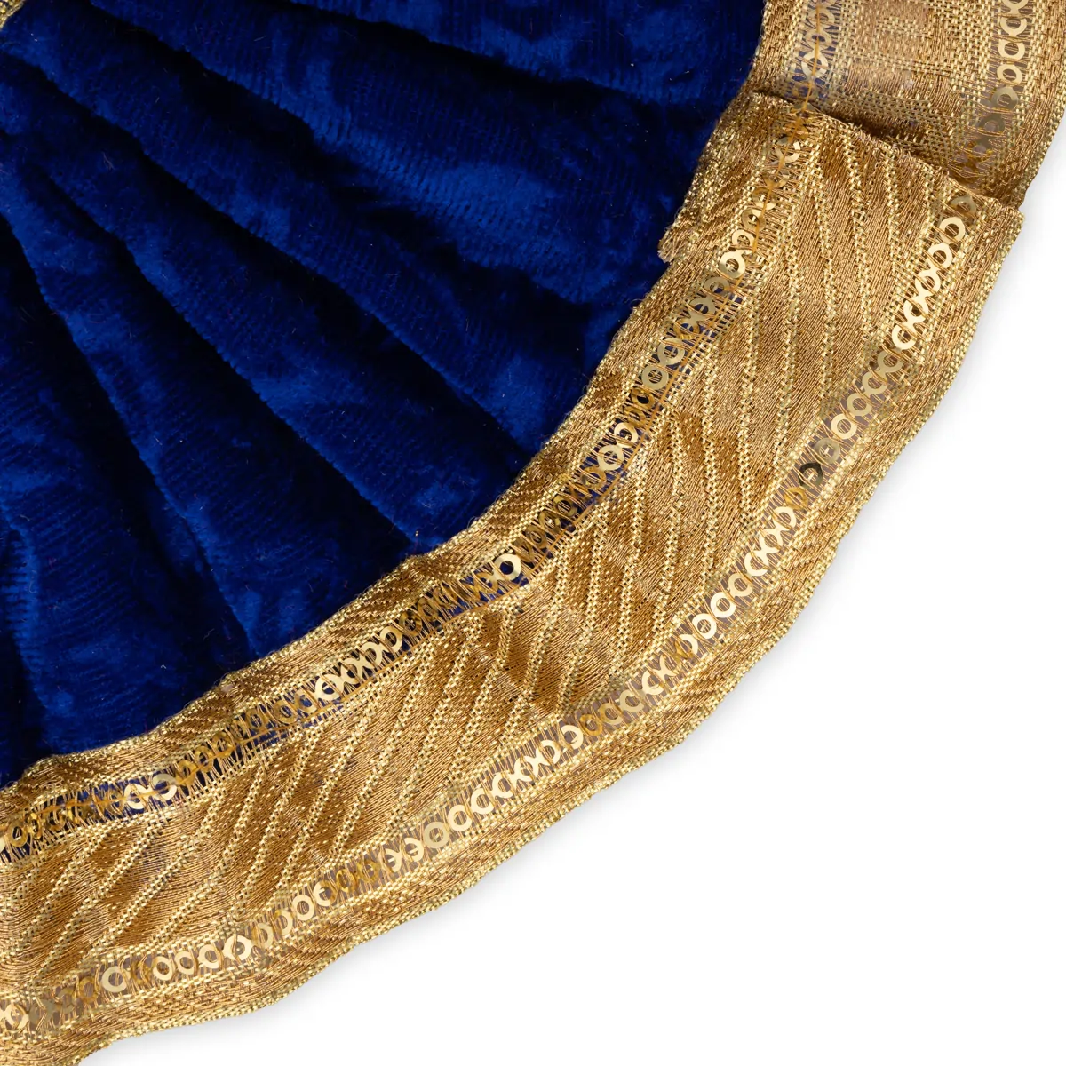 Amman Pavadai - 4 x 7 Inches | Velvet with Jari Border Lehenga Patka/ Mata Dress for Deity - Image 10