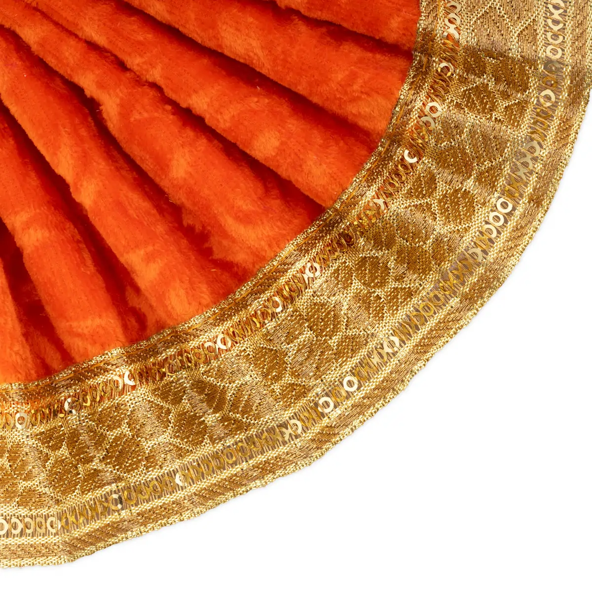 Amman Pavadai - 4 x 7 Inches | Velvet with Jari Border Lehenga Patka/ Mata Dress for Deity - Image 12
