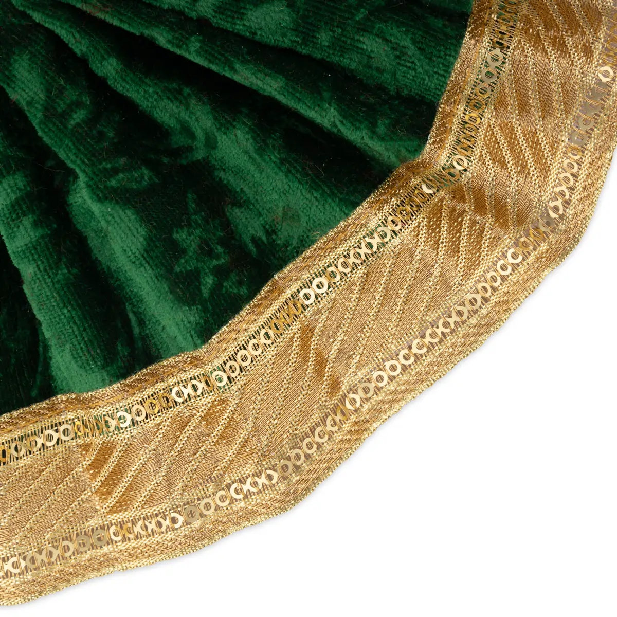 Amman Pavadai - 4 x 7 Inches | Velvet with Jari Border Lehenga Patka/ Mata Dress for Deity - Image 7