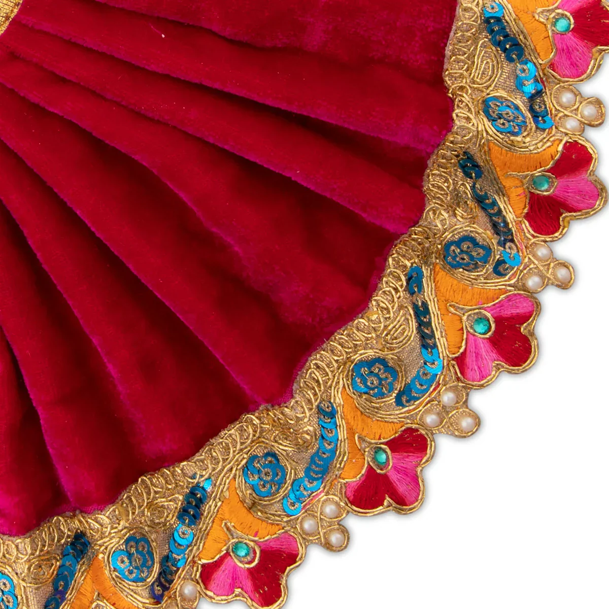 Amman Pavadai - 5 Inches | Velvet Devi Dress/ Mata Dress for Deity - Image 10