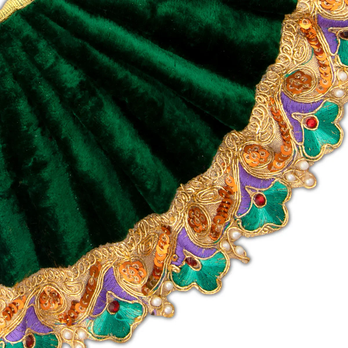 Amman Pavadai - 5 Inches | Velvet Devi Dress/ Mata Dress for Deity - Image 12