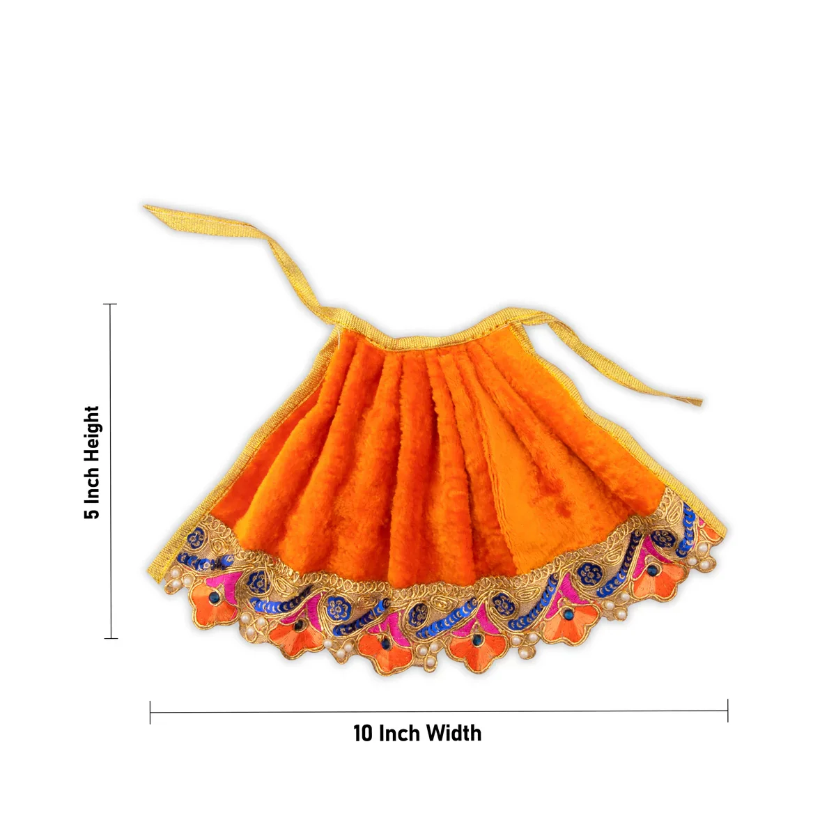 Amman Pavadai - 5 Inches | Velvet Devi Dress/ Mata Dress for Deity - Image 13