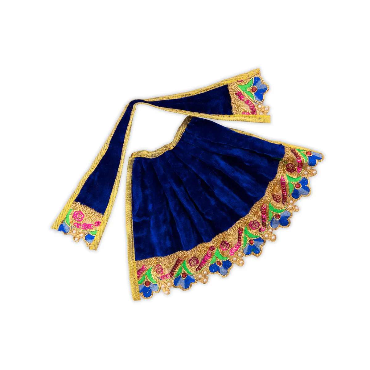 Amman Pavadai - 5 Inches | Velvet Devi Dress/ Mata Dress for Deity - Image 14