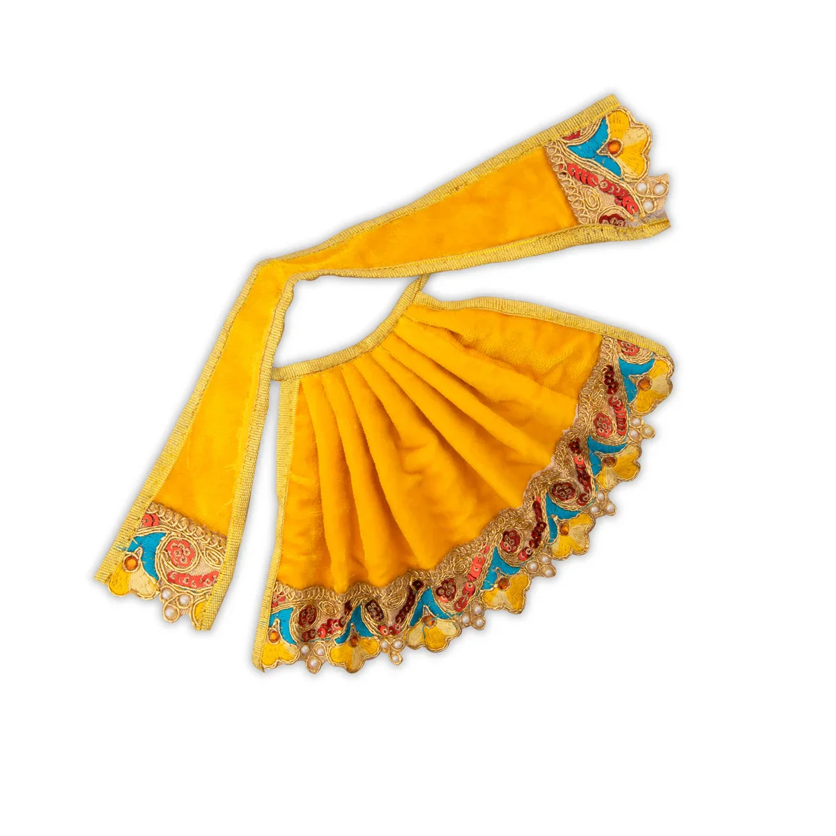 Amman Pavadai - 5 Inches | Velvet Devi Dress/ Mata Dress for Deity - Image 15