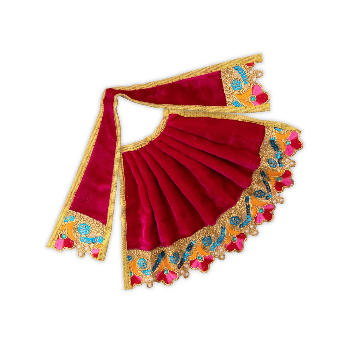 Amman Pavadai - 5 Inches | Velvet Devi Dress/ Mata Dress for Deity - Image 16