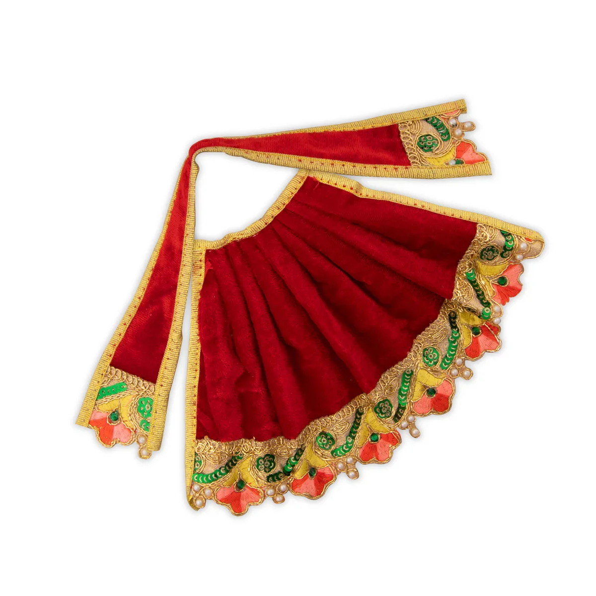 Amman Pavadai - 5 Inches | Velvet Devi Dress/ Mata Dress for Deity - Image 17
