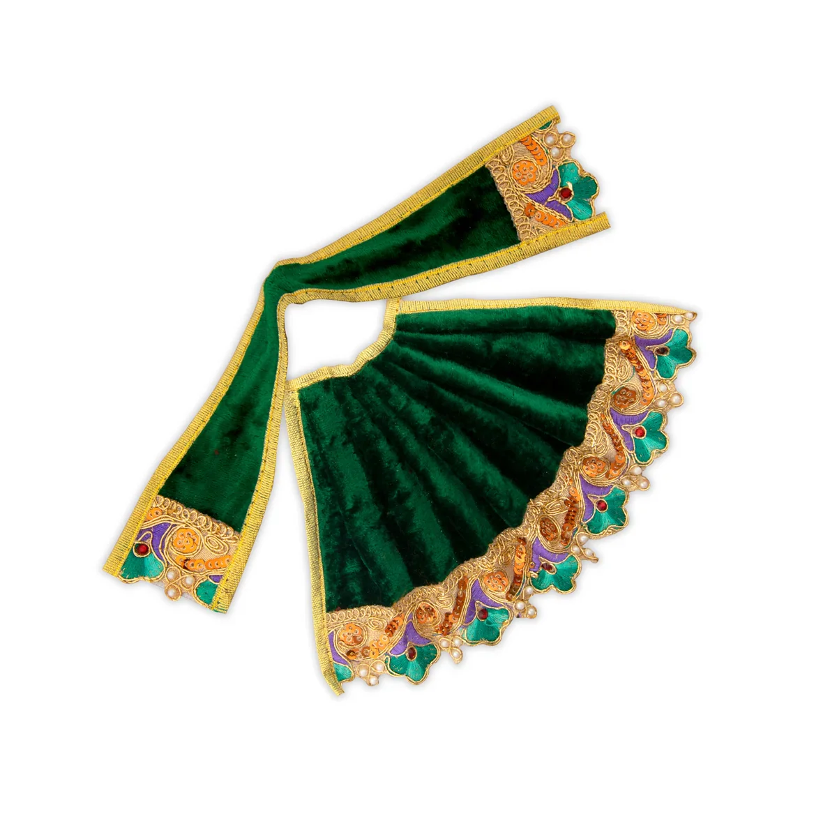Amman Pavadai - 5 Inches | Velvet Devi Dress/ Mata Dress for Deity - Image 18