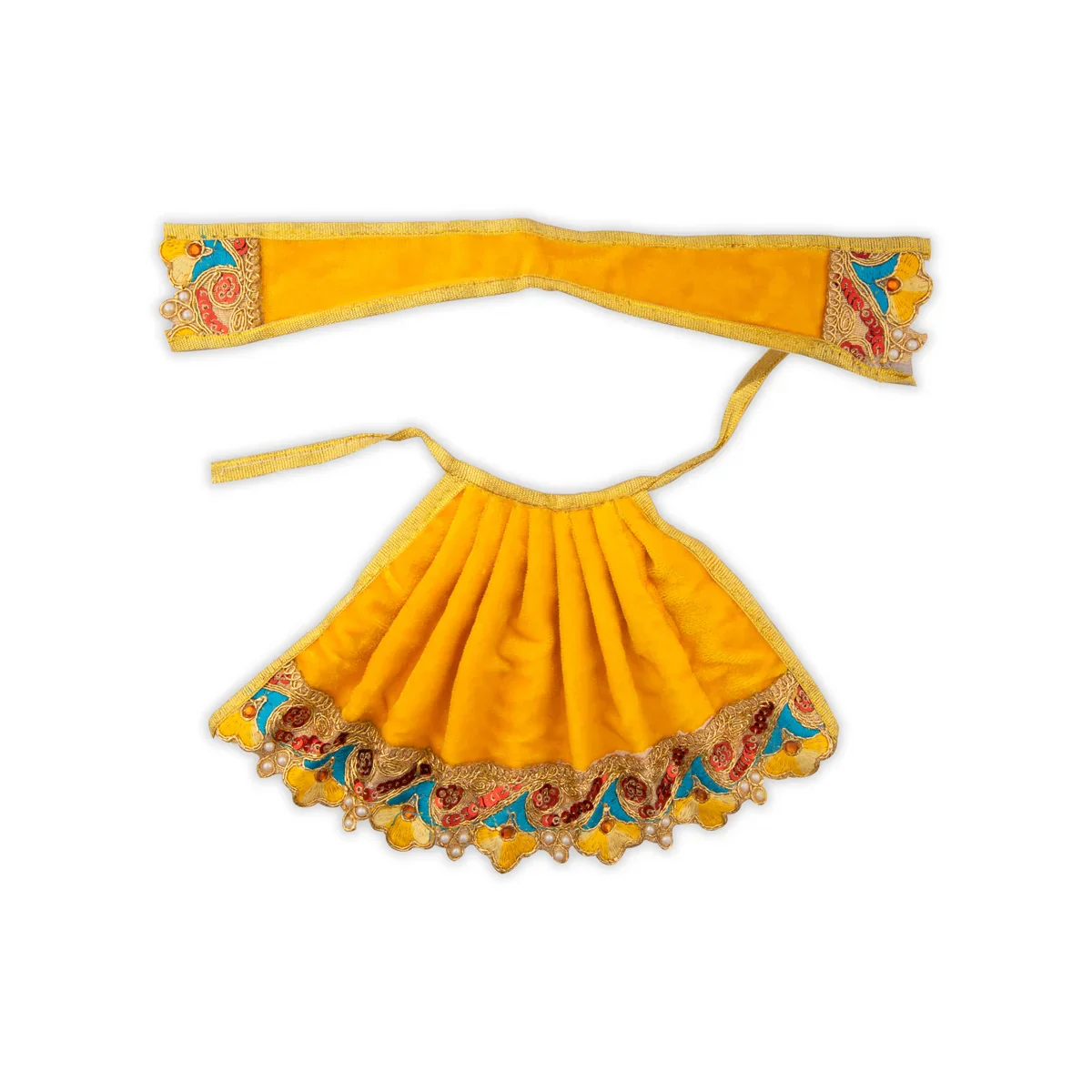 Amman Pavadai - 5 Inches | Velvet Devi Dress/ Mata Dress for Deity - Image 3