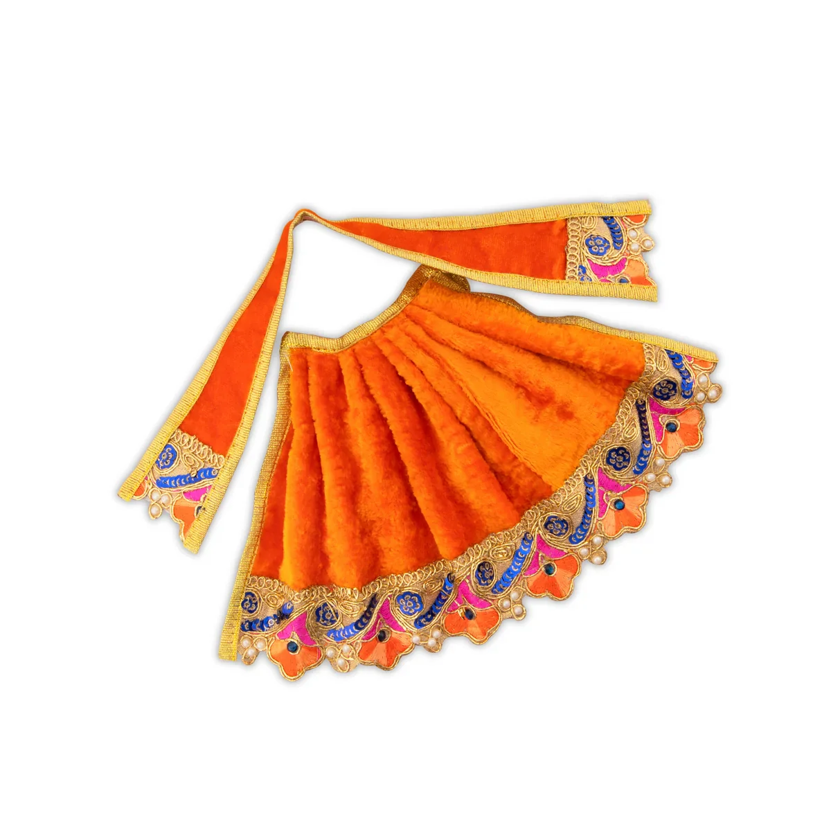 Amman Pavadai - 5 Inches | Velvet Devi Dress/ Mata Dress for Deity - Image 7