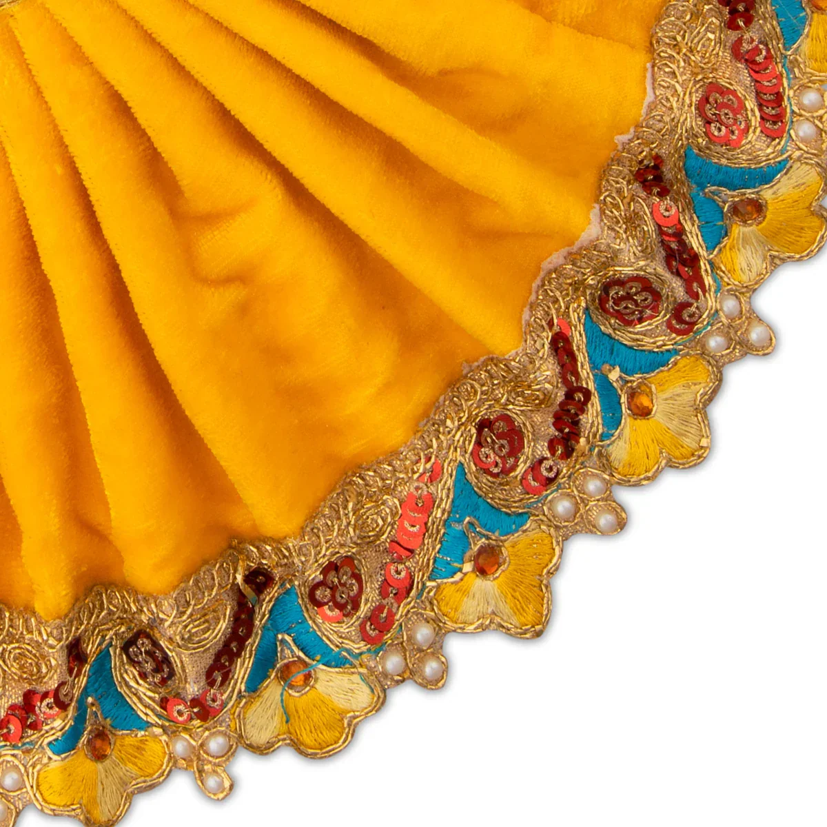 Amman Pavadai - 5 Inches | Velvet Devi Dress/ Mata Dress for Deity - Image 9