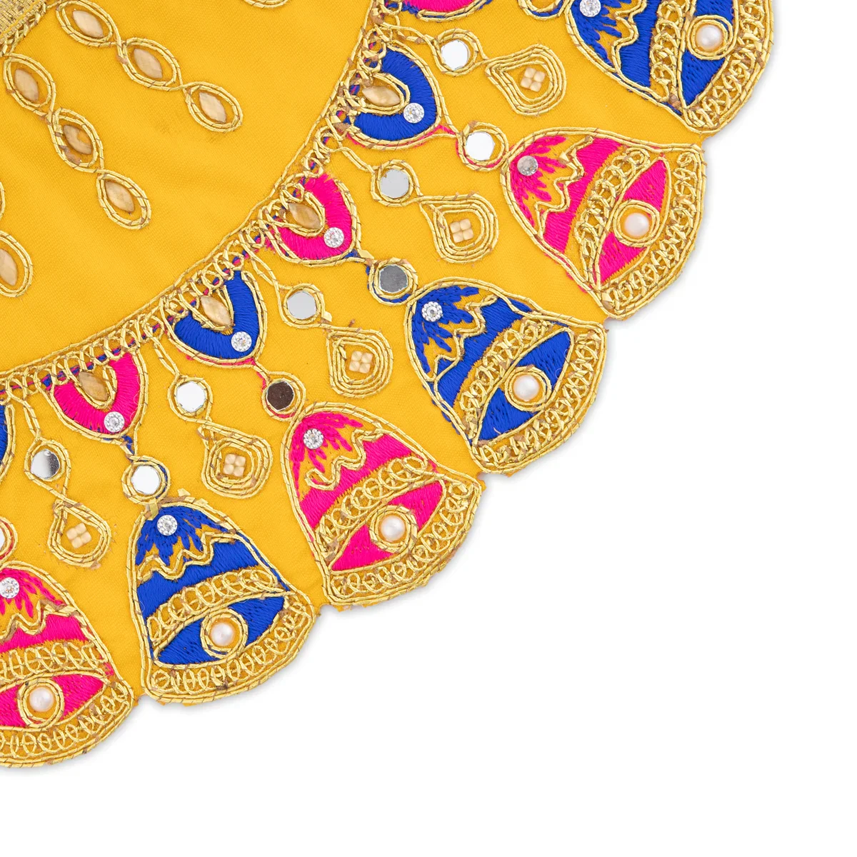 Amman Pavadai - 5 X 10 Inches | Satin Mata Rani Poshak/ Jari Border Devi Dress for Deity Decor - Image 2
