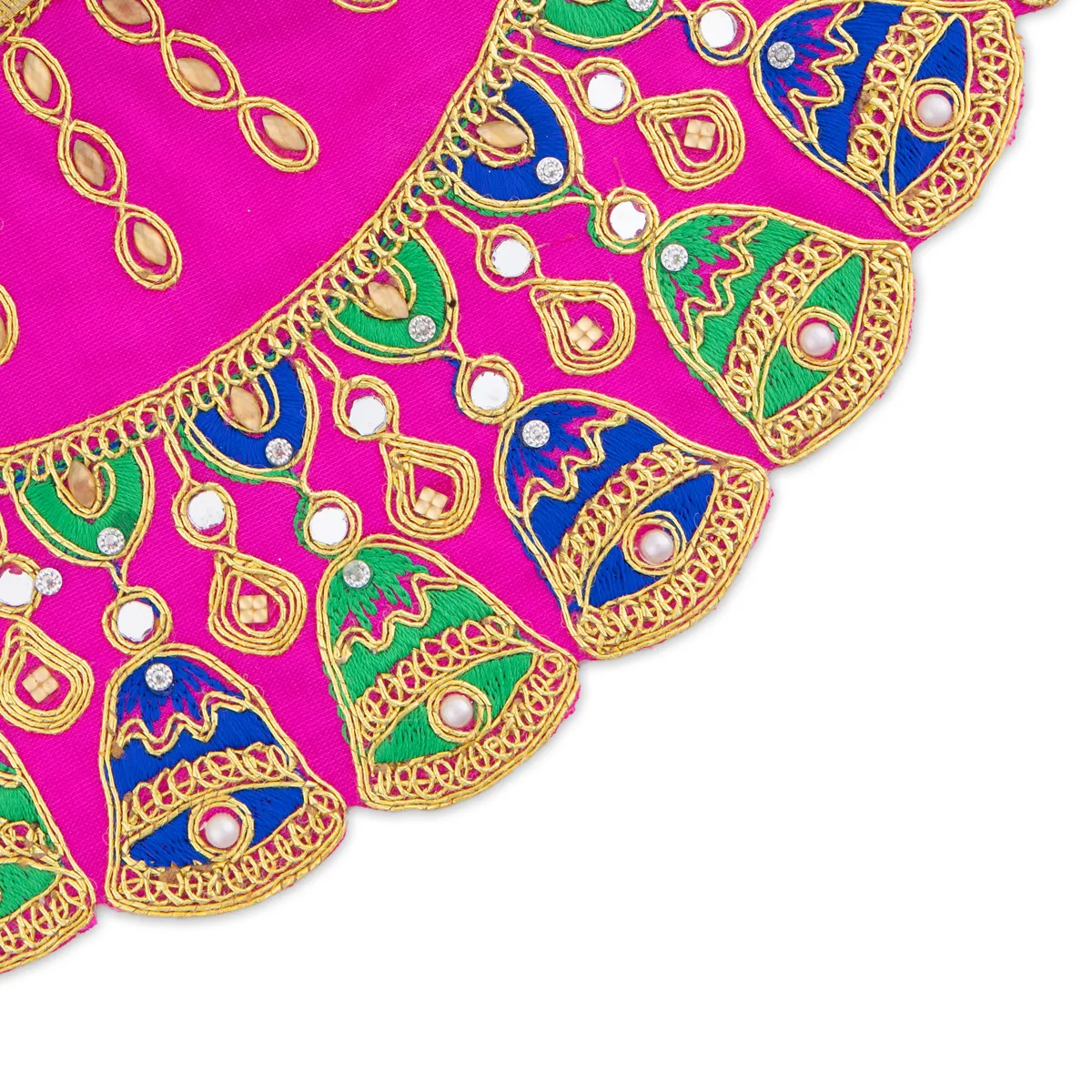 Amman Pavadai - 5 X 10 Inches | Satin Mata Rani Poshak/ Jari Border Devi Dress for Deity Decor - Image 4