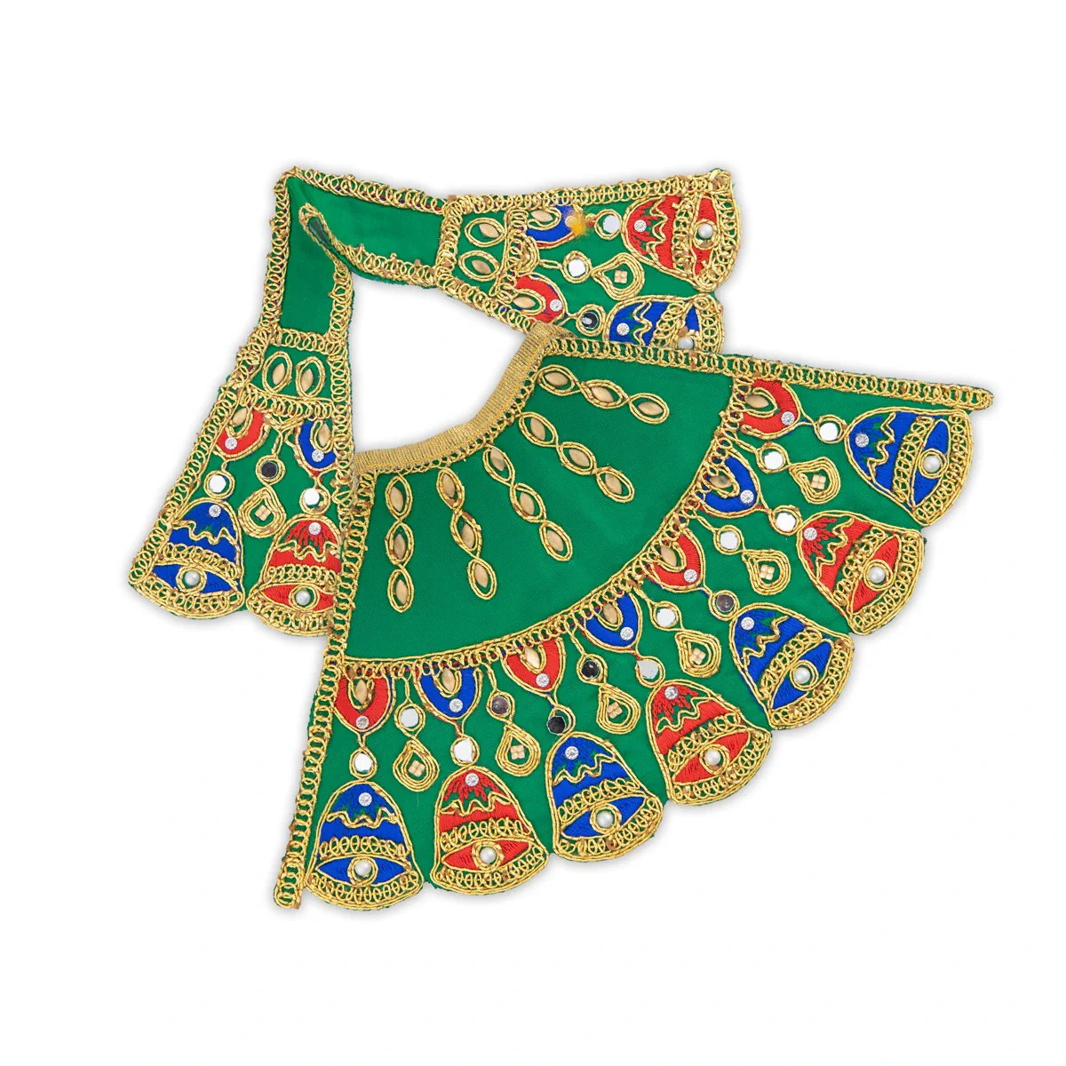Amman Pavadai - 5 X 10 Inches | Satin Mata Rani Poshak/ Jari Border Devi Dress for Deity Decor - Image 5