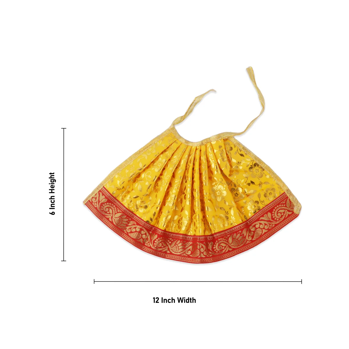 Devi Dress - 6 Inches | Satin Amman Pavadai/ Mata Dress for Deity/ Assorted Colour and Design - Image 3